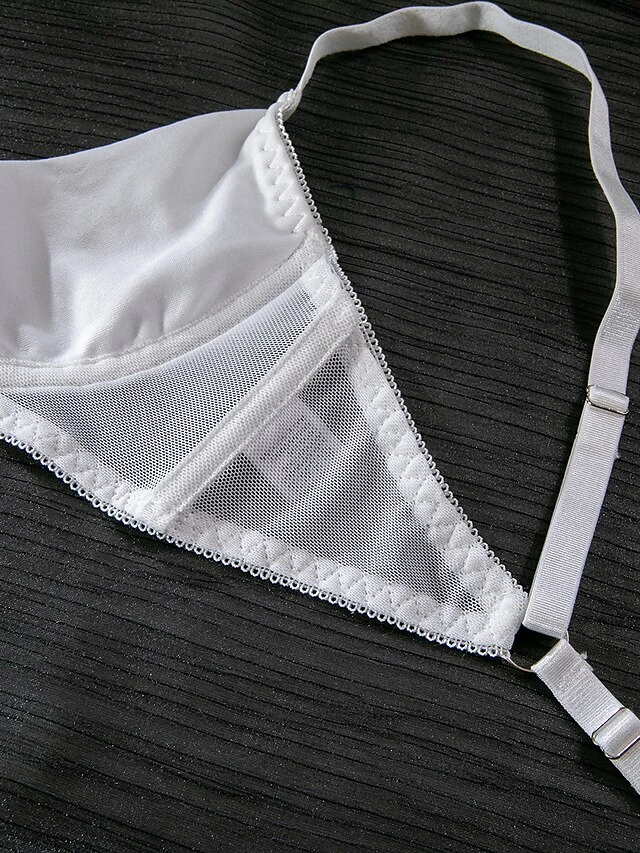 Women's Sexy Lingerie Sets 3 Pieces Pure Color Lovers Hot Undergarments Home Bed Valentine's Day Polyester Breathable Straps Sleeveless Backless Summer Spring Black White 19 Women's Sexy Lingerie Sets 3 Pieces Pure Color Lovers Hot Undergarments Home Bed Valentine's Day Polyester Breathable Straps Sleeveless Backless Summer Spring Black White - Image 19