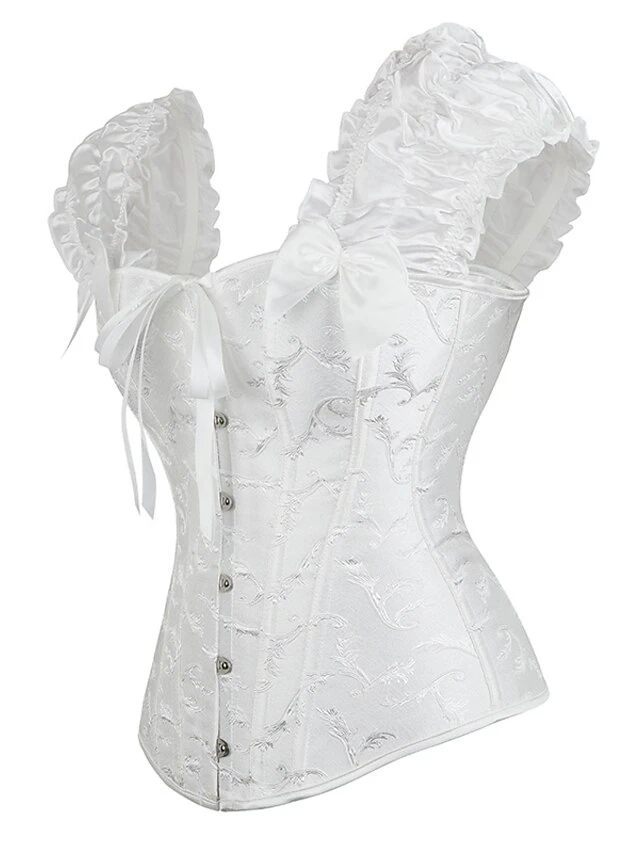 Corset Women's Corsets Halloween Prom Wedding Party Birthday Party Black White Comfortable Overbust Corset Hook & Eye Lace Up Backless Tummy Control Push Up Pure Color All Seasons 5 Corset Women's Corsets Halloween Prom Wedding Party Birthday Party Black White Comfortable Overbust Corset Hook & Eye Lace Up Backless Tummy Control Push Up Pure Color All Seasons - Image 5