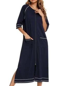Women's Pajamas Robes Gown Bathrobes Pjs Stripe Simple Comfort Home Daily Cotton Crew Neck Half Sleeve Pocket Winter Fall Blue Pink 26 Women's Pajamas Robes Gown Bathrobes Pjs Stripe Simple Comfort Home Daily Cotton Crew Neck Half Sleeve Pocket Winter Fall Blue Pink -Deals The Sexy Bra Store cypmyo1661336272321