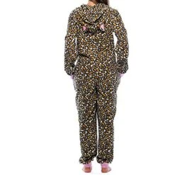 Women's Christmas Onesie Pajama Leopard Stripe Plush Casual Comfort Home Xmas Daily Bed Flannel Warm Hoodie Long Sleeve Pocket Fall Winter Black White -Deals The Sexy Bra Store daasxy1695281881768