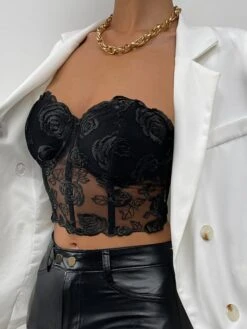 Corset Women's Corset Tops Prom Party & Evening Club Black White Red Sexy Underbust Corset Buckle Tummy Control Lace Summer Spring -Deals The Sexy Bra Store dbnbhk1643185341292