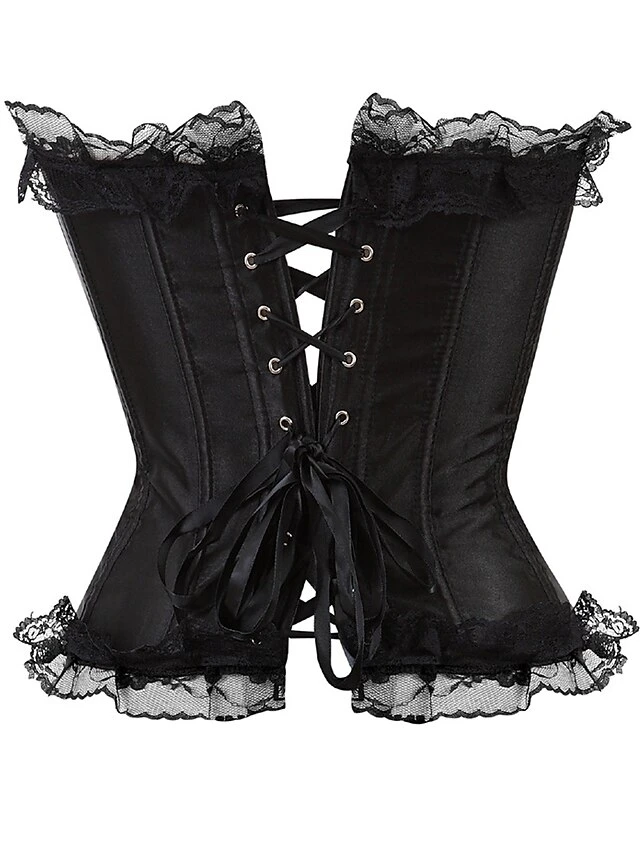 Women's Corsets Halloween Waist Trainer Body Shaper Pure Color Fashion Retro Hot Party Carnival Spandex Breathable Bandeau Adjustable Summer Spring Black 3 Women's Corsets Halloween Waist Trainer Body Shaper Pure Color Fashion Retro Hot Party Carnival Spandex Breathable Bandeau Adjustable Summer Spring Black - Image 3