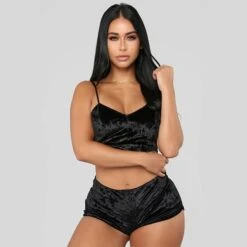 Women's Pajamas Sets Nighty 1 Set Pure Color Simple Hot Retro Xmas Home Party Christmas Daily Spandex Gift Sleeveless Strap Top Shorts Basic Spring Summer Black Pink / Sexy -Deals The Sexy Bra Store denchc1583140736346