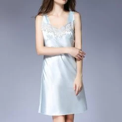 Women‘s Christmas Pajamas Nightgown Nighty Pjs Pure Color Simple Comfort Xmas Home Daily Bed Satin Breathable Gift Straps Sleeveless Spring Summer Light Pink White Powder / Silk -Deals The Sexy Bra Store dercpp1635412665006