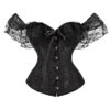 Women's Plus Size Corsets Country Bavarian Overbust Corset Classic Tummy Control Push Up Lace Solid Color Printing Buckle Hook & Eye Nylon Polyester / Cotton Christmas Halloween Wedding Party