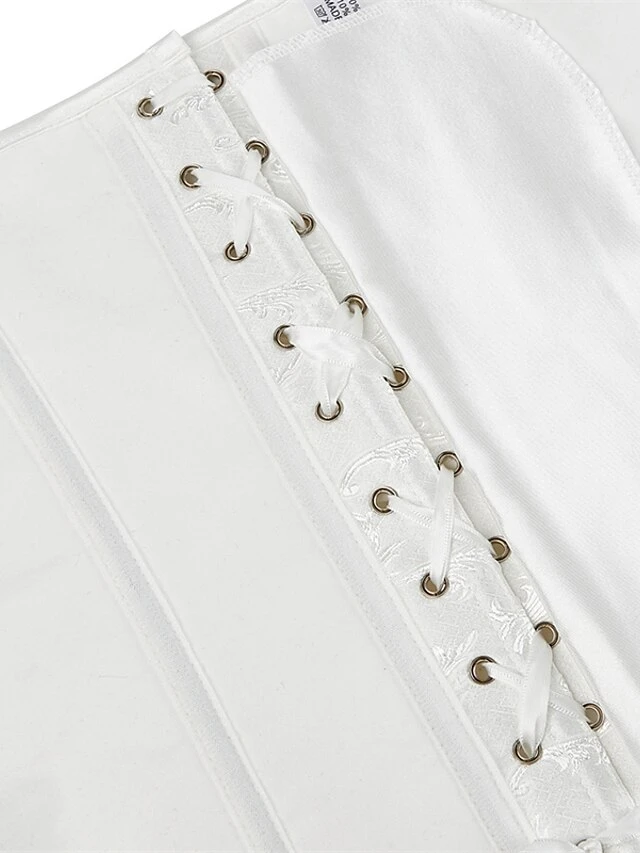 Corset Women's Corsets Halloween Prom Wedding Party Birthday Party Black White Comfortable Overbust Corset Hook & Eye Lace Up Backless Tummy Control Push Up Pure Color All Seasons 12 Corset Women's Corsets Halloween Prom Wedding Party Birthday Party Black White Comfortable Overbust Corset Hook & Eye Lace Up Backless Tummy Control Push Up Pure Color All Seasons - Image 12