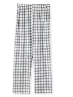 Women's Loungewear Pants Grid / Plaid Fashion Casual Soft Home Daily Bed Nylon Breathable Long Pant Pant Pocket Summer Fall Black Light Green -Deals The Sexy Bra Store dktren1689506614218