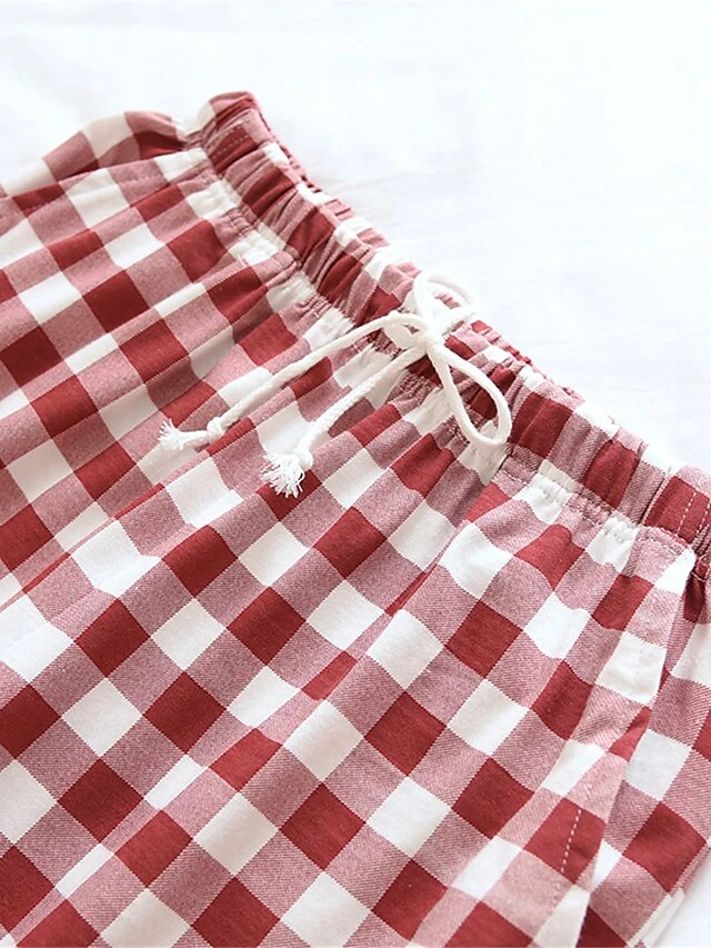 Women's Xmas Loungewear Pants Grid / Plaid Basic Casual Comfort Christmas Cotton Breathable Pant Elastic Waist Fall Winter Black Pink 7 Women's Xmas Loungewear Pants Grid / Plaid Basic Casual Comfort Christmas Cotton Breathable Pant Elastic Waist Fall Winter Black Pink - Image 7