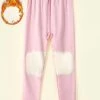 Women's Thermal Lounge Pants Pure Color Simple Casual Comfort Home Daily Bed Cotton Warm Breathable Fall Winter Pink Red