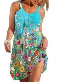 Women's Loungewear Nightgown Nightshirt Dress Butterfly Stripe Casual Comfort Sweet Home Daily Vacation Polyester Breathable Straps Sleeveless Backless Summer Spring White Blue -Deals The Sexy Bra Store dohxye1679461739519