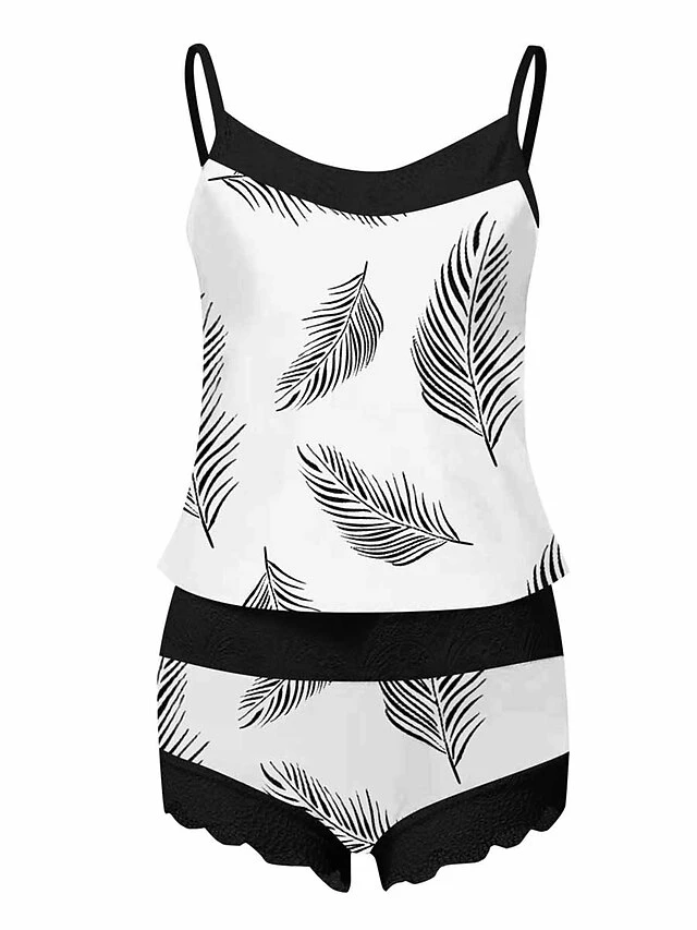 Women's Pajamas Pajama Top And Pant Sets Pumpkin Skeleton Hot Casual Soft Home Daily Bed Polyester Breathable Straps Sleeveless Strap Top Shorts Summer Spring Black White 3 Women's Pajamas Pajama Top And Pant Sets Pumpkin Skeleton Hot Casual Soft Home Daily Bed Polyester Breathable Straps Sleeveless Strap Top Shorts Summer Spring Black White - Image 3