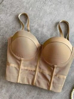 Corset Women's Corset Tops Comfortable Overbust Corset Backless Tummy Control Push Up Pure Color Hook & Eye Polyester Wedding Party Party & Evening Walking All Seasons Green White Black -Deals The Sexy Bra Store dpokcv1640852343709