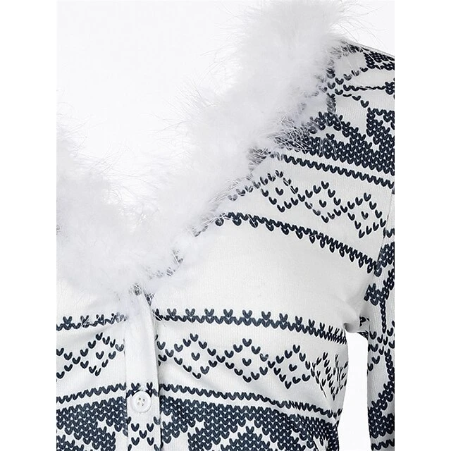 Women's Onesie Christmas Xmas Geometic Snowflake Fashion Plush Comfort Polyester Breathable V Wire Long Sleeve Backless Feather Fall Winter Pink Wine 7 Women's Onesie Christmas Xmas Geometic Snowflake Fashion Plush Comfort Polyester Breathable V Wire Long Sleeve Backless Feather Fall Winter Pink Wine - Image 7