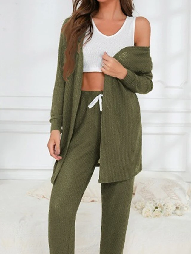 Women's Lounge Sets Sweater Sets 3 Pieces Pure Color Fashion Casual Comfort Street Daily Date Polyester Breathable V Wire Long Sleeve Pant Fall Winter Black Purple 8 Women's Lounge Sets Sweater Sets 3 Pieces Pure Color Fashion Casual Comfort Street Daily Date Polyester Breathable V Wire Long Sleeve Pant Fall Winter Black Purple - Image 8