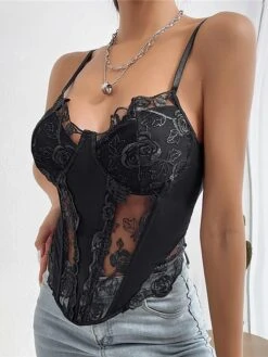 Corset Women's Corset Tops Prom Party & Evening Club Black Sexy Overbust Corset Backless Tummy Control Lace Summer Spring -Deals The Sexy Bra Store dsjbjv1647933002621
