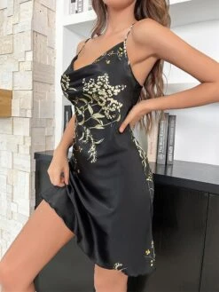 Women's Pajamas Nightgown Nightshirt Dress Cherry Flower Fashion Casual Comfort Home Daily Bed Satin Breathable Straps Sleeveless Backless Spring Summer Black Champagne 31 Women's Pajamas Nightgown Nightshirt Dress Cherry Flower Fashion Casual Comfort Home Daily Bed Satin Breathable Straps Sleeveless Backless Spring Summer Black Champagne -Deals The Sexy Bra Store dsopfr1673595061167