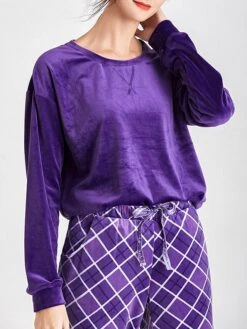 Women's Loungewear Sets Leopard Grid / Plaid Fashion Comfort Soft Home Christmas Street Polyester Warm Crew Neck Long Sleeve Hoodie Pant Pocket Fall Winter Camel Purple 26 Women's Loungewear Sets Leopard Grid / Plaid Fashion Comfort Soft Home Christmas Street Polyester Warm Crew Neck Long Sleeve Hoodie Pant Pocket Fall Winter Camel Purple -Deals The Sexy Bra Store dtnlmq1692950067860