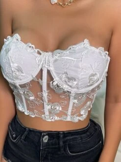 Corset Women's Corset Tops Prom Party & Evening Club Black White Red Sexy Underbust Corset Buckle Tummy Control Lace Summer Spring -Deals The Sexy Bra Store dvqxpz1647853844970