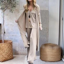 Women's Loungewear Sets Sweatsuit 3 Pieces Pure Color Fashion Casual Comfort Home Street Airport Polyester V Wire Strap Top Pant Fall Spring Blue Khaki 10 Women's Loungewear Sets Sweatsuit 3 Pieces Pure Color Fashion Casual Comfort Home Street Airport Polyester V Wire Strap Top Pant Fall Spring Blue Khaki -Deals The Sexy Bra Store dyesgp1662635923149