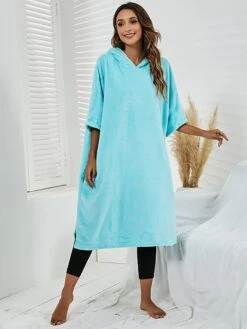 Women's Robes Gown Pure Color Comfort Home Polyester Comfort Hoodie Short Sleeve Pullover Pocket Hoodie Summer Black Light Green 15 Women's Robes Gown Pure Color Comfort Home Polyester Comfort Hoodie Short Sleeve Pullover Pocket Hoodie Summer Black Light Green -Deals The Sexy Bra Store eahjal1690446015789