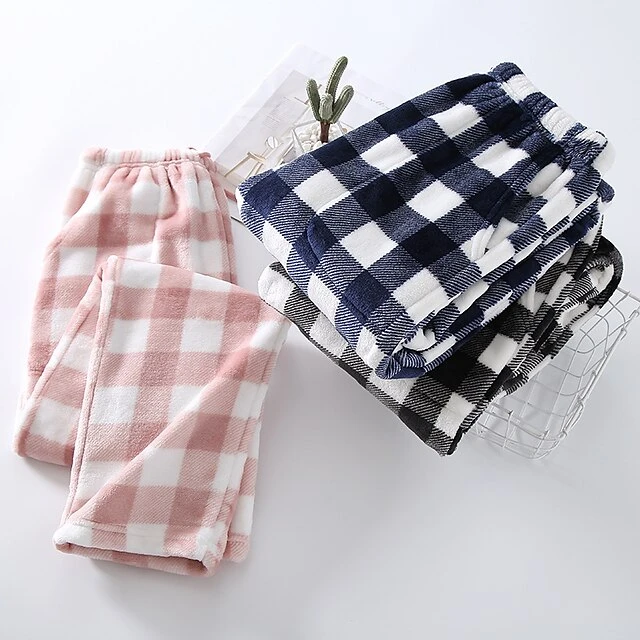 Women's Christmas Pajamas Winter Pants Nighty Pjs Grid / Plaid Fashion Simple Comfort Party Xmas Home Bed Flannel Warm Breathable Long Pant Elastic Waist Winter Fall Blue Pink / Sweet / Gift / Print 5 Women's Christmas Pajamas Winter Pants Nighty Pjs Grid / Plaid Fashion Simple Comfort Party Xmas Home Bed Flannel Warm Breathable Long Pant Elastic Waist Winter Fall Blue Pink / Sweet / Gift / Print - Image 5