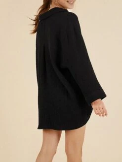 Women's Pajamas Pajama Top And Pant Sets Pure Color Simple Casual Soft Home Daily Bed Cotton Breathable Lapel Long Sleeve Shirt Shorts Button Fall Spring Black White -Deals The Sexy Bra Store eatkky1673429696432