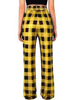 Women's Lounge Pants Christmas Grid / Plaid Casual Comfort Soft Home Daily Bed Polyester Breathable Pant Pocket Elastic Waist Fall Winter Yellow Red -Deals The Sexy Bra Store ecbucd1695628326400