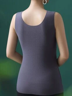 Women's Top Thermal Shirt Pure Color Warm Fashion Home Street Daily Polyester Warm Breathable Straps Sleeveless Fall Winter Black Color -Deals The Sexy Bra Store eewxmy1694072372763