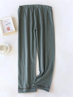 Women's Pajamas Pants Pure Color Simple Casual Comfort Home Daily Bed Cotton Breathable Pant Elastic Waist Fall Winter Pine Green - Loose Feet Honey Pink - Loose Feet -Deals The Sexy Bra Store ehptmz1695798632665