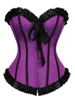 Corset Women's Corsets Halloween Wedding Party Party & Evening Club Black White Pink Comfortable Overbust Corset Hook & Eye Lace Up Backless Tummy Control Push Up Stripe All Seasons -Deals The Sexy Bra Store ejkfhj1640852408036