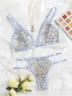 Women's Sexy Lingerie Lingerie Set Flower Lovers Hot See Through Home Bed Valentine's Day Cotton Blend Breathable Straps Sleeveless Backless Summer Spring Black White -Deals The Sexy Bra Store ejsgoj1684410575708