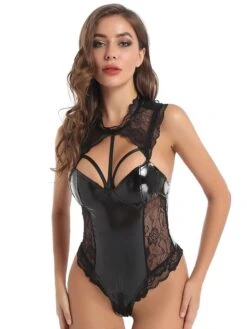Women'S Sexy Lingerie Sexy Women'S Black Patent Leather One-Piece Cutout Underwear 6 Women'S Sexy Lingerie Sexy Women'S Black Patent Leather One-Piece Cutout Underwear -Deals The Sexy Bra Store ekkmsg1692602315121
