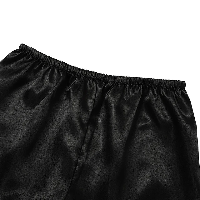 Women's Lingerie Pajama Sets 5 Pieces Satin Floral Lace Cami Top With Robe Nightgown Pants Pink Black Size XXL 11 Women's Lingerie Pajama Sets 5 Pieces Satin Floral Lace Cami Top With Robe Nightgown Pants Pink Black Size XXL - Image 11