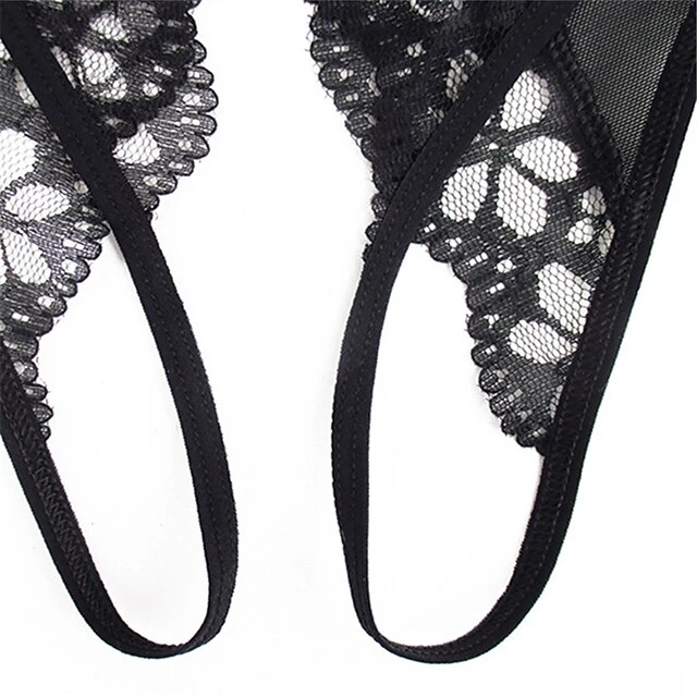 Women's Sexy Bodies Panties Pure Color Sexy Uniforms Romantic Undergarments Bed Valentine's Day Nylon Embroidery Hole Winter Fall Black Purple 3 Women's Sexy Bodies Panties Pure Color Sexy Uniforms Romantic Undergarments Bed Valentine's Day Nylon Embroidery Hole Winter Fall Black Purple - Image 3