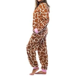 Women's Christmas Onesie Pajama Leopard Stripe Plush Casual Comfort Home Xmas Daily Bed Flannel Warm Hoodie Long Sleeve Pocket Fall Winter Black White -Deals The Sexy Bra Store ennaqh1695281865875