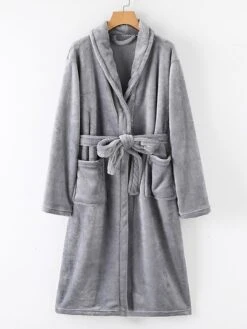 Women's Warm Robe Bathrobe Robes Gown Pure Color Fashion Casual Comfort Home Daily Bed Polyester Lapel Long Sleeve Fall Winter Light Grey Dark Blue 6 Women's Warm Robe Bathrobe Robes Gown Pure Color Fashion Casual Comfort Home Daily Bed Polyester Lapel Long Sleeve Fall Winter Light Grey Dark Blue -Deals The Sexy Bra Store epfnjz1689660323805
