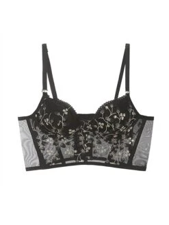 Women's Corstes Top Flower Undergarments Home Bed Date Polyester Breathable Straps Sleeveless Backless Embroidery Summer Spring Black White -Deals The Sexy Bra Store ephxvx1697161975819