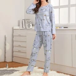 Women's Pajamas Sets Nighty Pjs 2 Pieces Animal Cartoon Fashion Comfort Sweet Home Daily Bed Polyester Breathable Gift Crew Neck Long Sleeve T Shirt Tee Pant Elastic Waist Fall Spring Blue Pink 13 Women's Pajamas Sets Nighty Pjs 2 Pieces Animal Cartoon Fashion Comfort Sweet Home Daily Bed Polyester Breathable Gift Crew Neck Long Sleeve T Shirt Tee Pant Elastic Waist Fall Spring Blue Pink -Deals The Sexy Bra Store epnkyt1638862769534