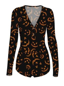 Women's Pajamas Onesie Cat Pumpkin Retro Gothic Punk & Gothic Carnival Halloween Polyester Breathable Crew Neck Long Sleeve Fall Winter Black White -Deals The Sexy Bra Store eptukz1692257128664
