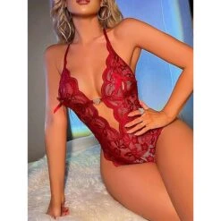 Women's Sexy Bodies Teddies & Bodysuits Pure Color Lovers Hot Home Bed Valentine's Day Spandex Breathable Plunging Neck Sleeveless Backless Summer Spring Black White -Deals The Sexy Bra Store eqfcyg1686213275947