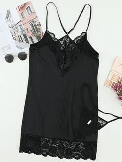 Women's Plus Size Pajamas Nightgown Nightshirt Dress Pure Color Simple Casual Soft Home Daily Bed Polyester Breathable V Wire Sleeveless Fall Winter Black -Deals The Sexy Bra Store eqqled1695108544394