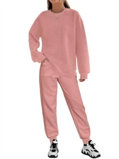 Women's Plus Size Loungewear Sets Pure Color Fashion Casual Comfort Home Street Daily Polyester Breathable Crew Neck Long Sleeve Hoodie Pant Fall Winter Black White -Deals The Sexy Bra Store eqydnz1694605407937