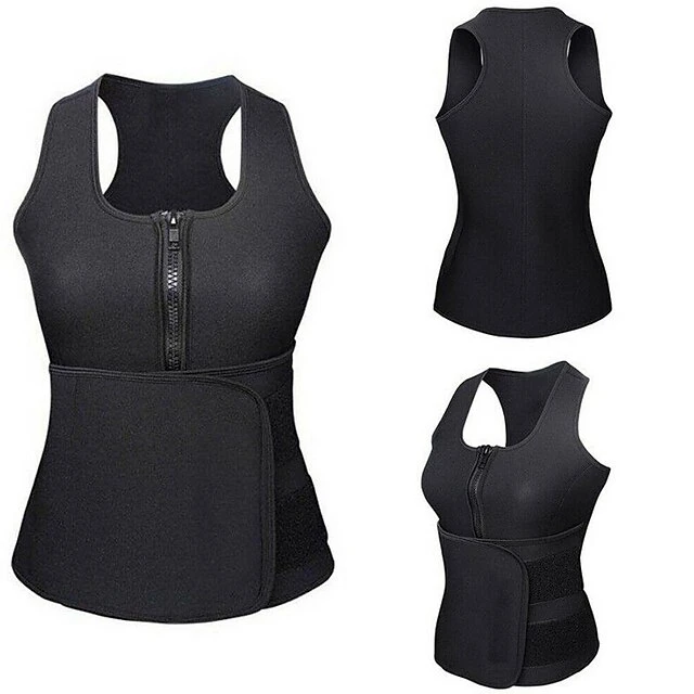 Corset Women's Plus Size Tops Simple Style Sport Classic Tummy Control Push Up Pure Color Zipper Spandex Polyester Running Gym Walking Driving Fall Winter Spring Summer Blue Purple Black 5 Corset Women's Plus Size Tops Simple Style Sport Classic Tummy Control Push Up Pure Color Zipper Spandex Polyester Running Gym Walking Driving Fall Winter Spring Summer Blue Purple Black - Image 5