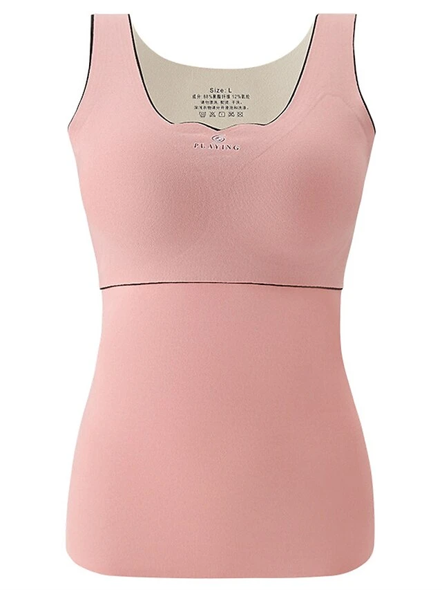 Women's Top Thermal Shirt Pure Color Warm Fashion Simple Home Street Daily Cotton Warm Breathable Straps Sleeveless Fall Winter Bean Paste Color Black 13 Women's Top Thermal Shirt Pure Color Warm Fashion Simple Home Street Daily Cotton Warm Breathable Straps Sleeveless Fall Winter Bean Paste Color Black - Image 13