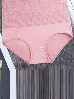 Women's Panties Waist Trainer Pure Color Undergarments Comfort Home Daily Bed Polyester Breathable Elastic Waist Summer Spring Lotus Pink Black -Deals The Sexy Bra Store erzojk1697074778666