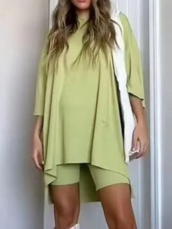 Women's Plus Size Loungewear Sets 2 Pieces Pure Color Fashion Casual Comfort Street Daily Date Polyester Breathable Crew Neck Long Sleeve Shorts Summer Fall Black Light Green 18 Women's Plus Size Loungewear Sets 2 Pieces Pure Color Fashion Casual Comfort Street Daily Date Polyester Breathable Crew Neck Long Sleeve Shorts Summer Fall Black Light Green -Deals The Sexy Bra Store etbqso1691566040637