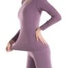 Women's Thermal Set Pure Color Warm Fashion Simple Home Daily Bed Polyester Warm Breathable Crew Neck Long Sleeve Pant Elastic Waist Fall Winter Black Pink