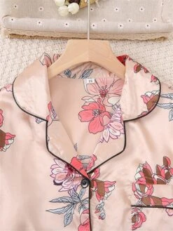 Women's Pajamas Sets Flower Fashion Comfort Soft Home Daily Bed Satin Breathable Lapel Long Sleeve Shirt Pant Button Pocket Fall Winter Pink 15 Women's Pajamas Sets Flower Fashion Comfort Soft Home Daily Bed Satin Breathable Lapel Long Sleeve Shirt Pant Button Pocket Fall Winter Pink -Deals The Sexy Bra Store evudvm1693467383666