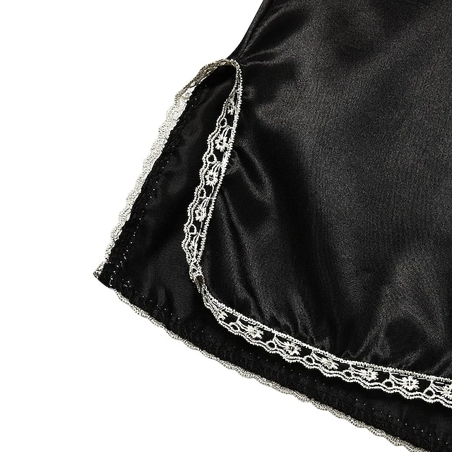 Women's Lingerie Pajama Sets 5 Pieces Satin Floral Lace Cami Top With Robe Nightgown Pants Pink Black Size XXL 10 Women's Lingerie Pajama Sets 5 Pieces Satin Floral Lace Cami Top With Robe Nightgown Pants Pink Black Size XXL - Image 10