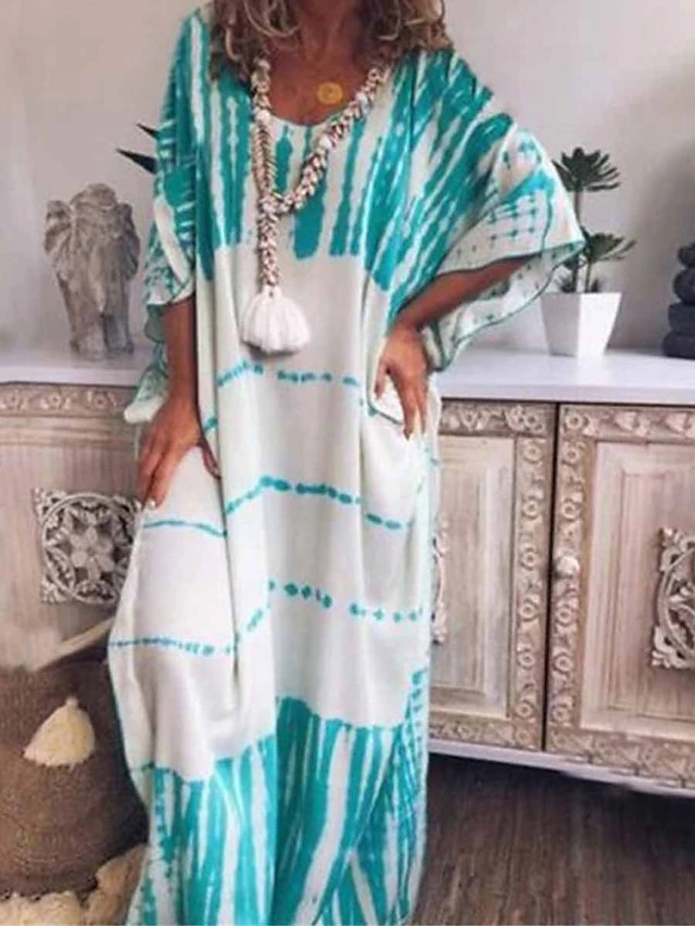 Women's Loungewear Dress Tie Dye Simple Casual Comfort Home Daily Bed Polyester Breathable Crew Neck Half Sleeve Dress Summer Spring White Pink 1 Women's Loungewear Dress Tie Dye Simple Casual Comfort Home Daily Bed Polyester Breathable Crew Neck Half Sleeve Dress Summer Spring White Pink